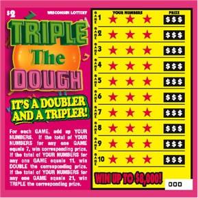 Triple the Dough instant scratch ticket from Wisconsin Lottery - unscratched