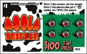 Moola Tripler instant scratch ticket from Wisconsin Lottery - unscratched