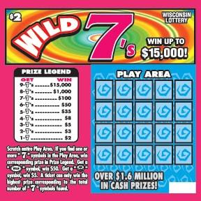 Wild 7s instant scratch ticket from Wisconsin Lottery - unscratched