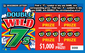 Double Wild 7s instant scratch ticket from Wisconsin Lottery - unscratched