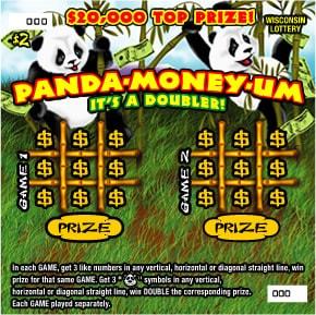 Panda Money Um instant scratch ticket from Wisconsin Lottery - unscratched