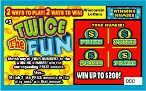 Twice the Fun instant scratch ticket from Wisconsin Lottery - unscratched