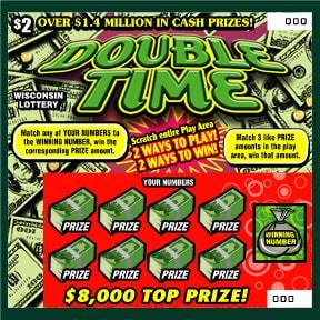 Double Time instant scratch ticket from Wisconsin Lottery - unscratched
