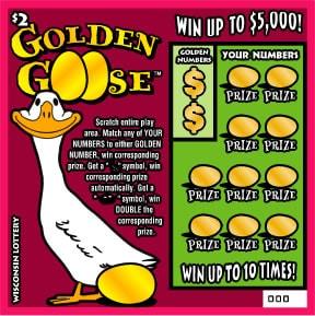 Golden Goose instant scratch ticket from Wisconsin Lottery - unscratched