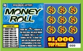 Money Roll instant scratch ticket from Wisconsin Lottery - unscratched