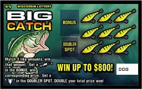 Big Catch instant scratch ticket from Wisconsin Lottery - unscratched