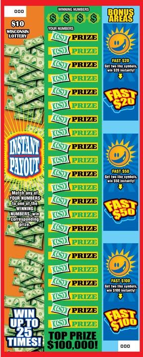 `ticket from Wisconsin Lottery - unscratched