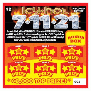 Icy Hot 7-11-21 instant scratch ticket from Wisconsin Lottery - unscratched