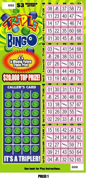 Triple Bingo instant scratch ticket from Wisconsin Lottery - unscratched