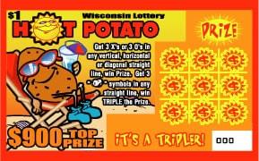 Hot Potato instant scratch ticket from Wisconsin Lottery - unscratched
