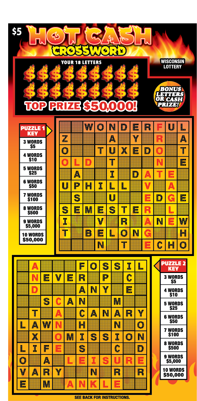 Image of HOT CASH CROSSWORD (2590)