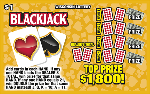 Wisconsin Scratch Game, Blackjack ticket art.