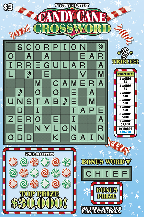 CANDY CANE CROSSWORD (2645) | Wisconsin Lottery