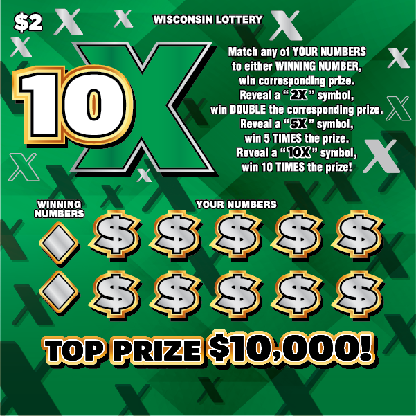 Wisconsin Scratch Game, 10X ticket art.