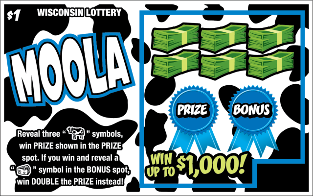 Wisconsin Scratch Game, Moola ticket art.