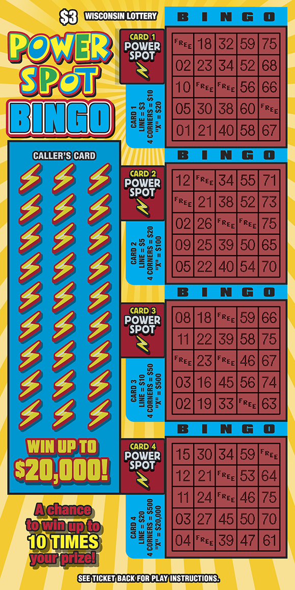 Power Spot Bingo WI Scratch Game Wisconsin Scratch Game, Power Spot Bingo.