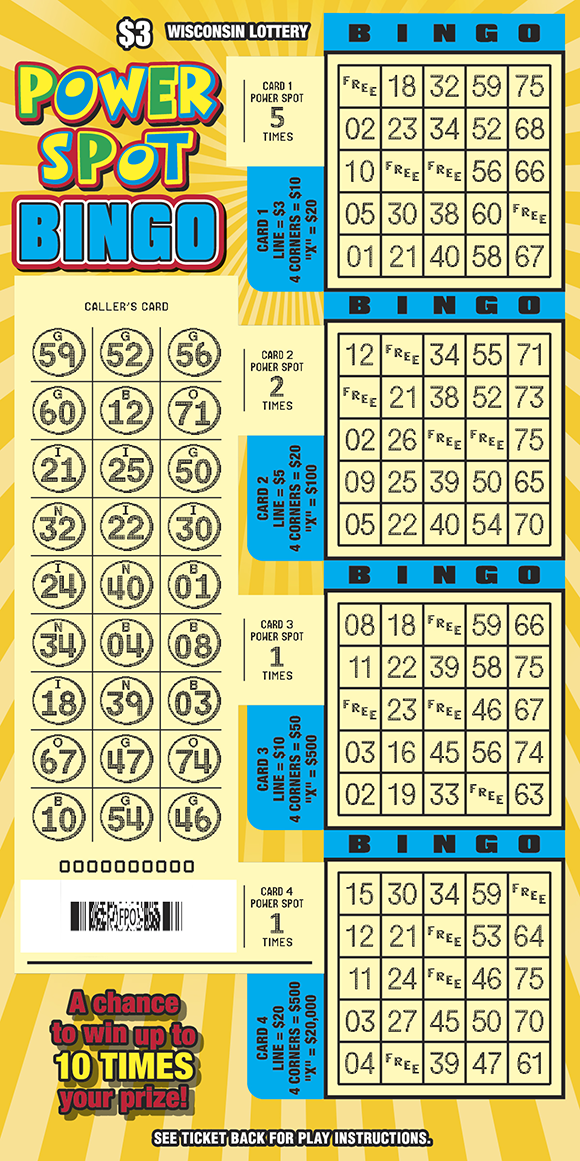 Power Spot Bingo WI Scratch Game - Scratched Wisconsin Scratch Game, Power Spot Bingo, scratched.