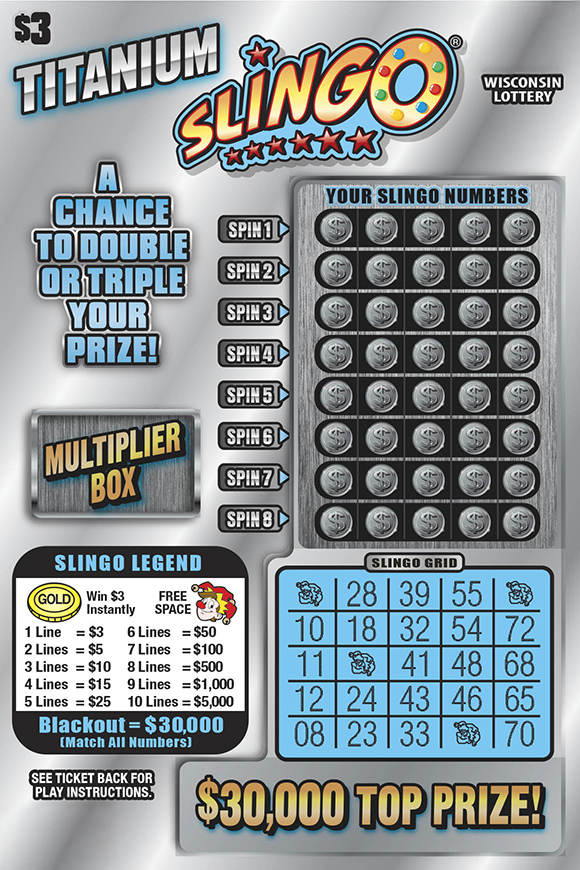 TITANIUM SLINGO WI Scratch Game Wisconsin Scratch Game, TITANIUM SLINGO.