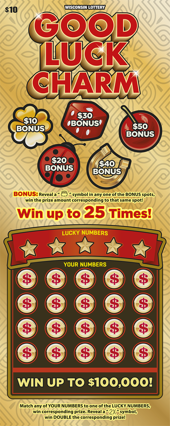 GOOD LUCK CHARM scratch game from Wisconsin Lottery