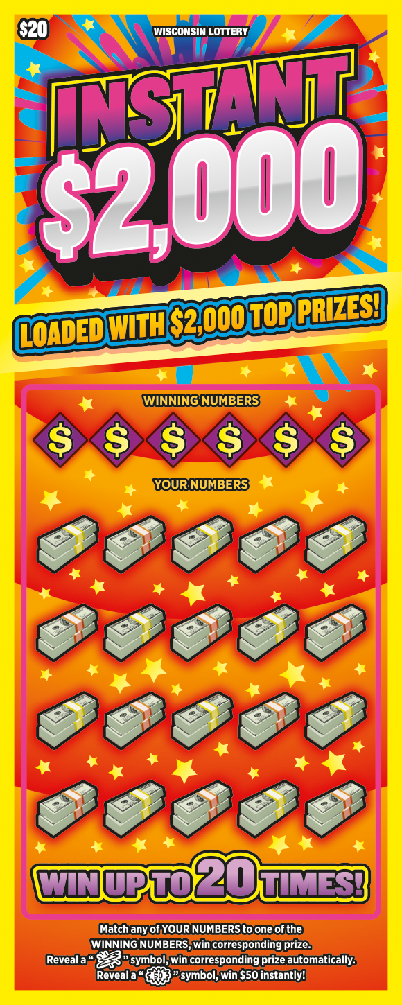 Wisconsin Scratch Game, Instant $2,000.