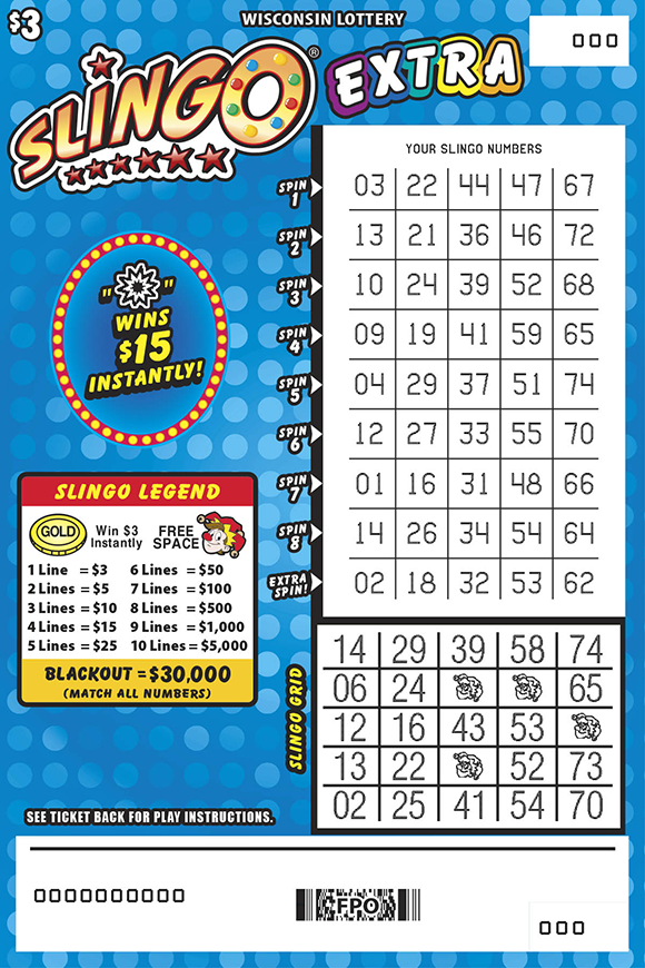 Slingo Extra WI Scratch Game - Scratched Wisconsin Scratch Game, Slingo Extra, scratched.