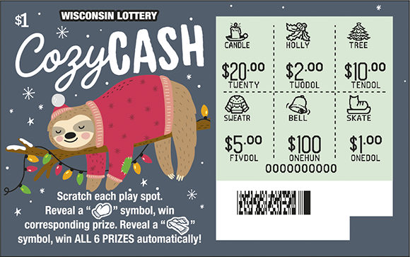Cozy Cash WI Scratch Game - Scratched Wisconsin Scratch Game, Cozy Cash, scratched.
