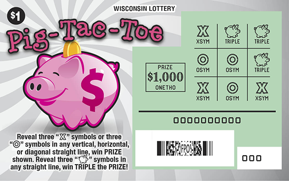 Wisconsin Scratch Game, Pig-Tac-Toe, scratched.