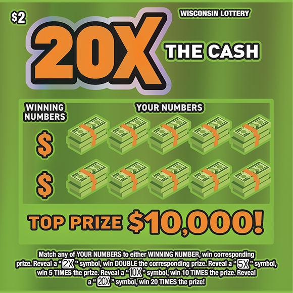 20X THE CASH scratch game from Wisconsin Lottery