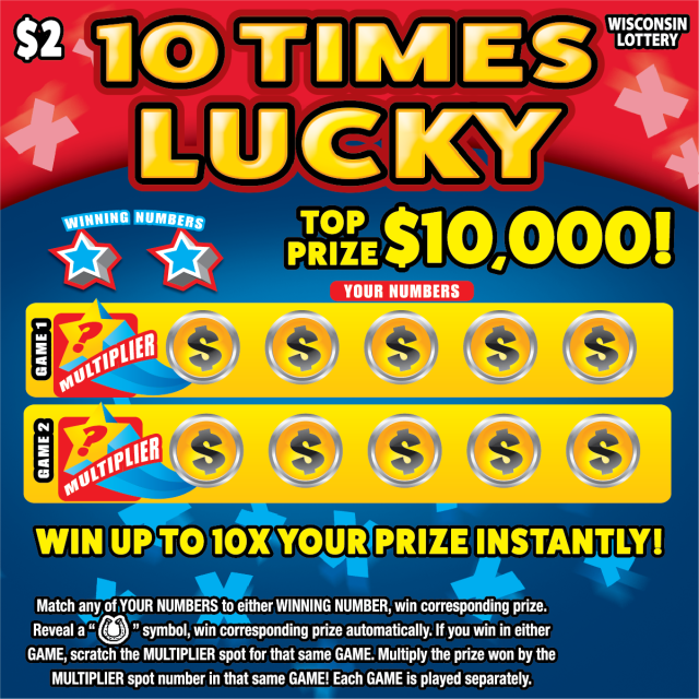10 TIMES LUCKY scratch game from Wisconsin Lottery