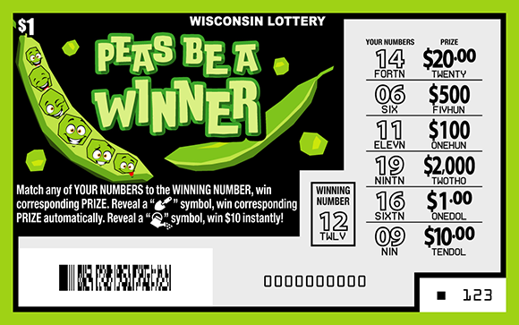 Wisconsin Scratch Game, Veggie Cash, scratched.
