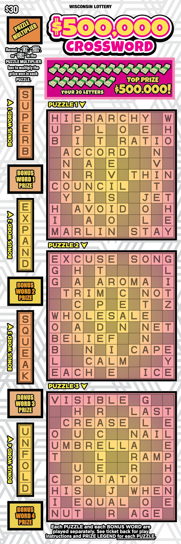 $500,000 CROSSWORD image