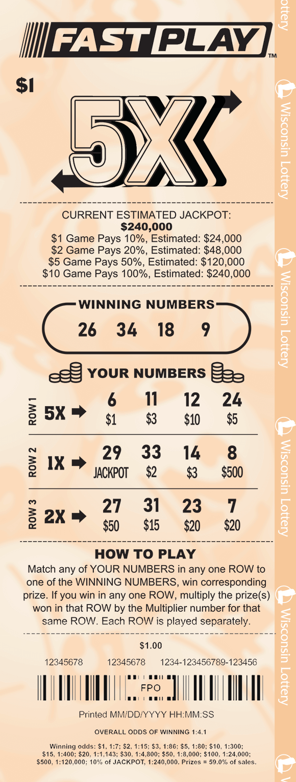 Fast Play 5X ticket image